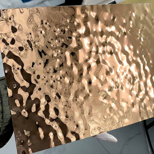 B006 Water Ripple Rose Gold Stainless Steel Sheet