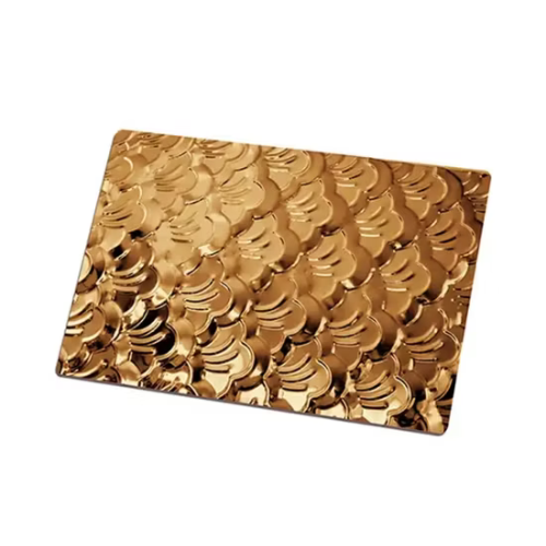 Embossed Gold Stainless Steel Sheet