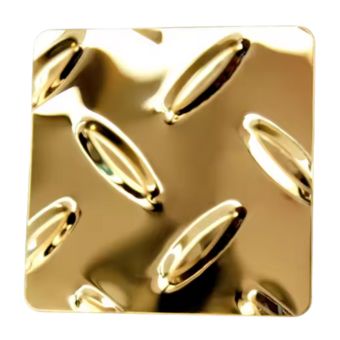 Gold Stainless Steel Plate 304 Checkered Embossed Sheet