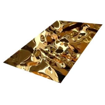Golden Water Corrugated Stainless Steel Plate Decoration