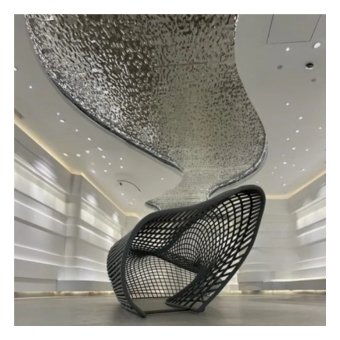 Hotel Lobby Design Stainless Steel Mirrored Ceiling