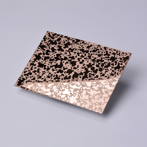 Mirror Finish Rose Gold Stainless Steel Etched Sheet