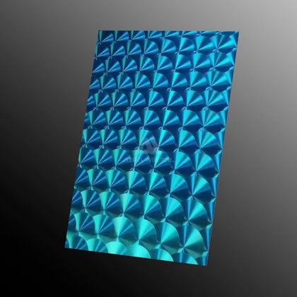 Blue Swirl Finish Stainless Steel