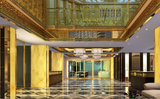 Installed a mirror-finish gold stainless steel wall panels for a 5-star hotel.