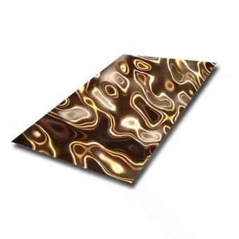 Pvd Color Gold Mirror Water Wave Stainless Steel