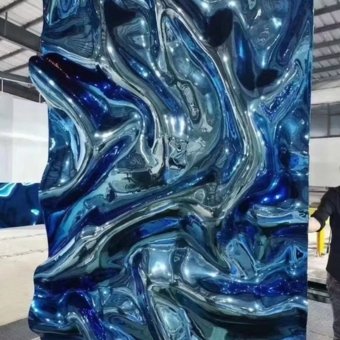 PVD Color Crepe Paper Stainless Steel Facade